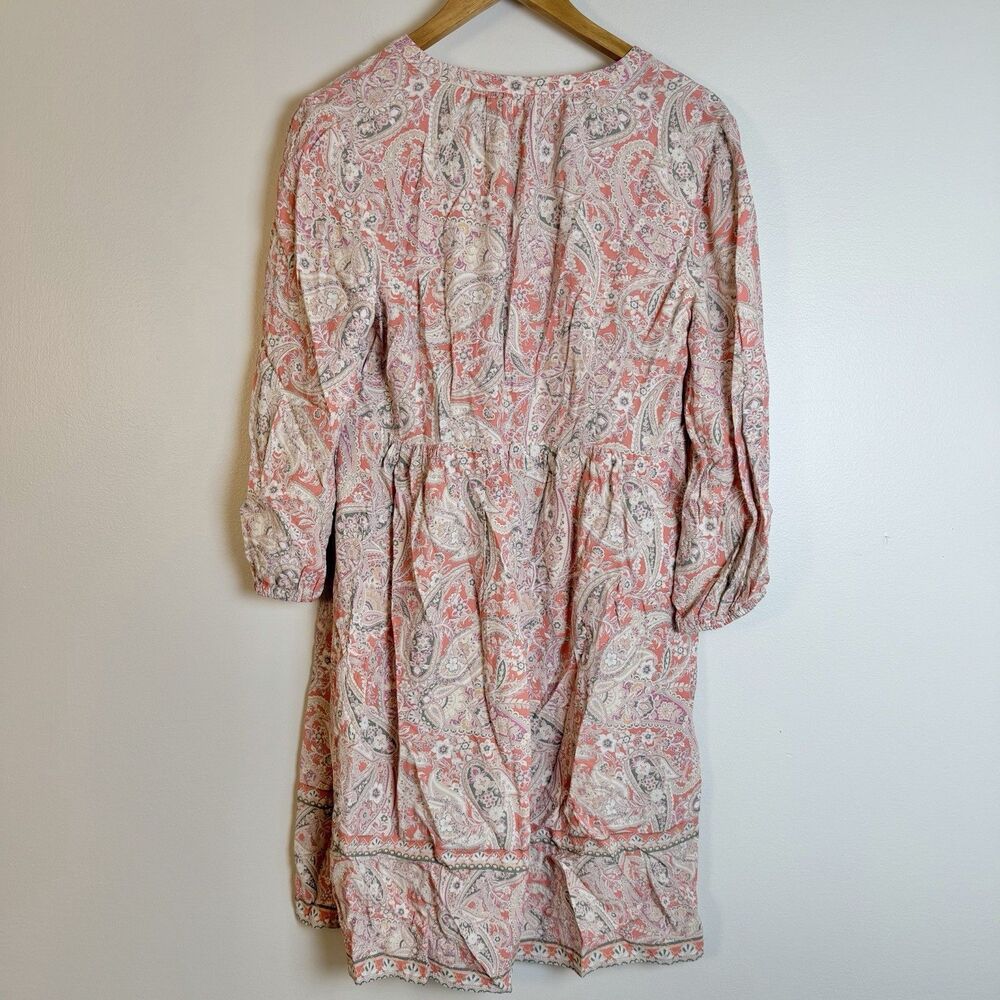 J Jill Paisley Peasant A-Line Dress Womens S Boho Cottagecore Summer EcoVero - Picture 3 of 10